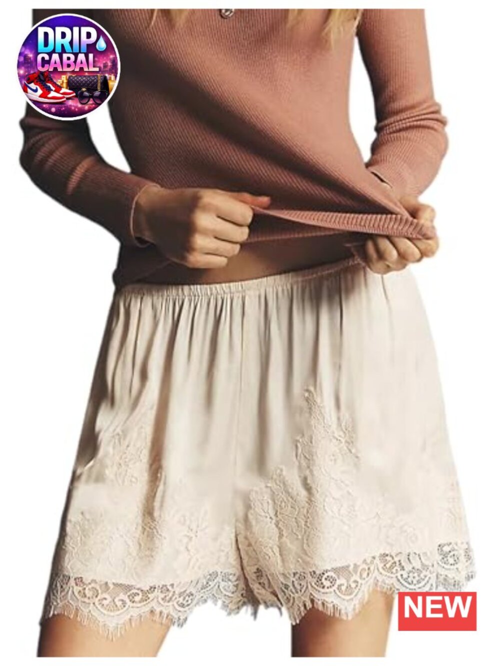Women Lace Trim Y2k Patchwork Micro Mini Shorts Silky Elastic Waist Lounge